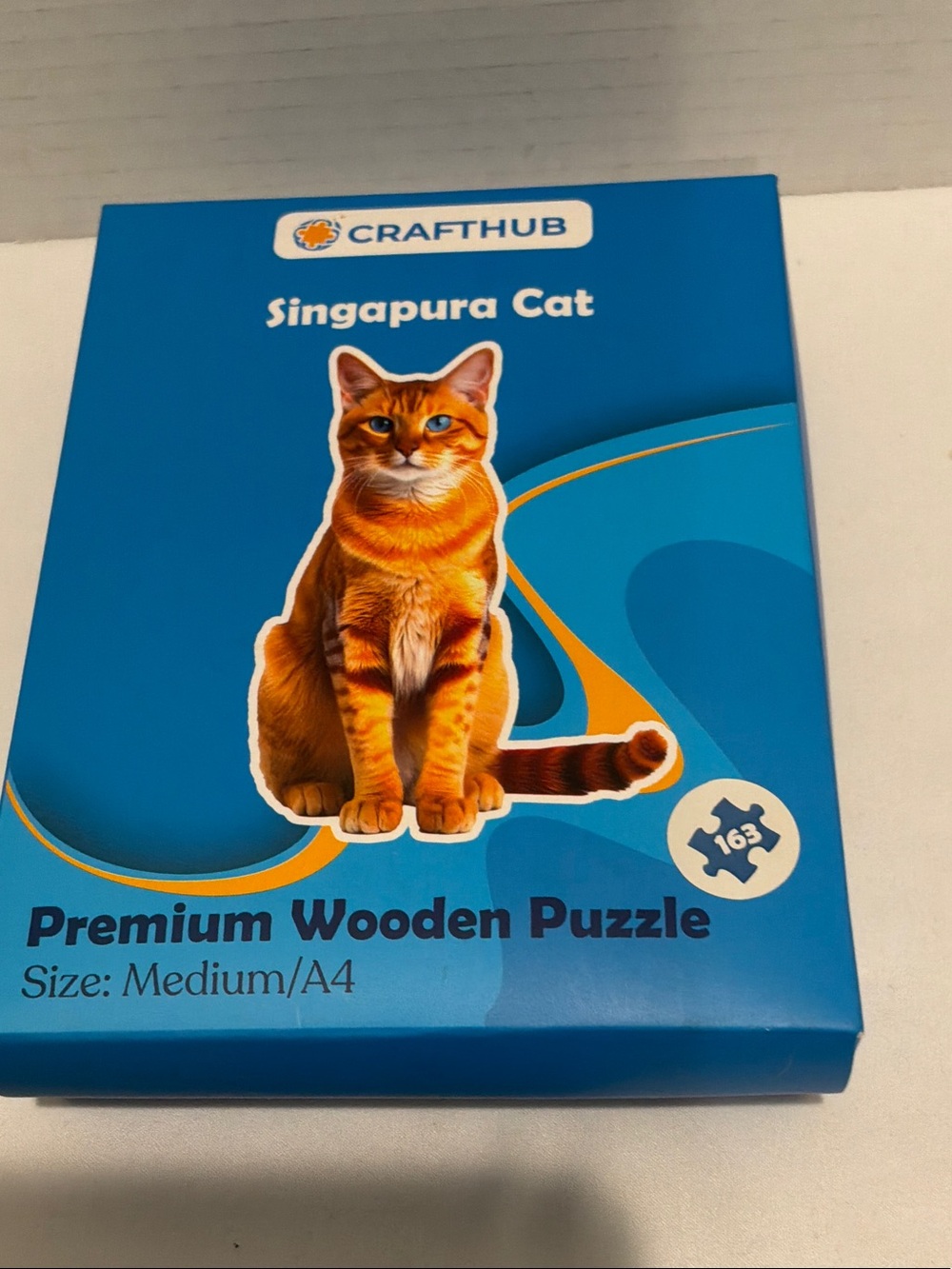 Singapura Cat Premium Wooden Puzzle - Orange Cat